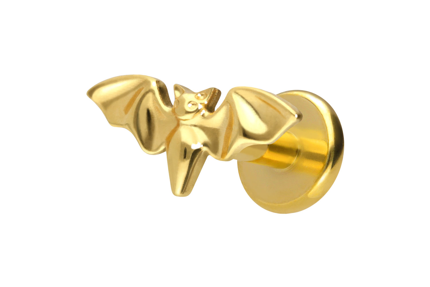 Titan Labret Piercing mit Innengewinde FLEDERMAUS